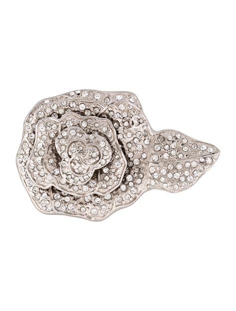 chanel crystal flower brooch|Chanel camellia brooch for sale.